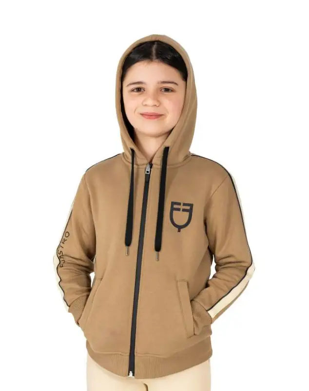 Offerta Limitata FELPA EQUESTRO BAMBINA CON CAPPUCCIO E ZIP