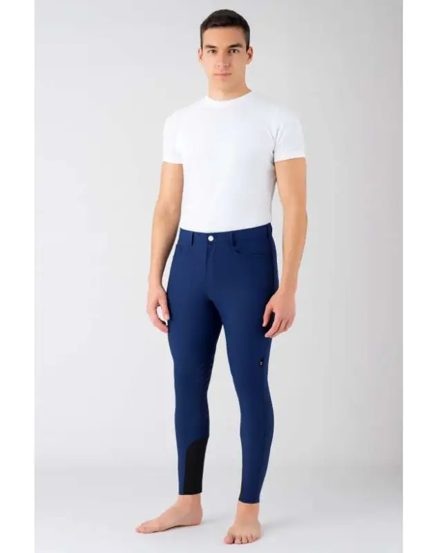 A Buon Prezzo PANTALONE UOMO EQUILINE NAVY PEONY CON GRIP AL GINOCCHIO E TASCA LATERALE