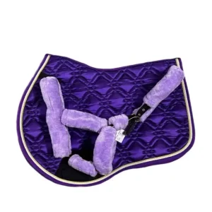 COMPLETO SOTTOSELLA E CAVEZZA PELUCHE VIOLA Miglior Prezzo