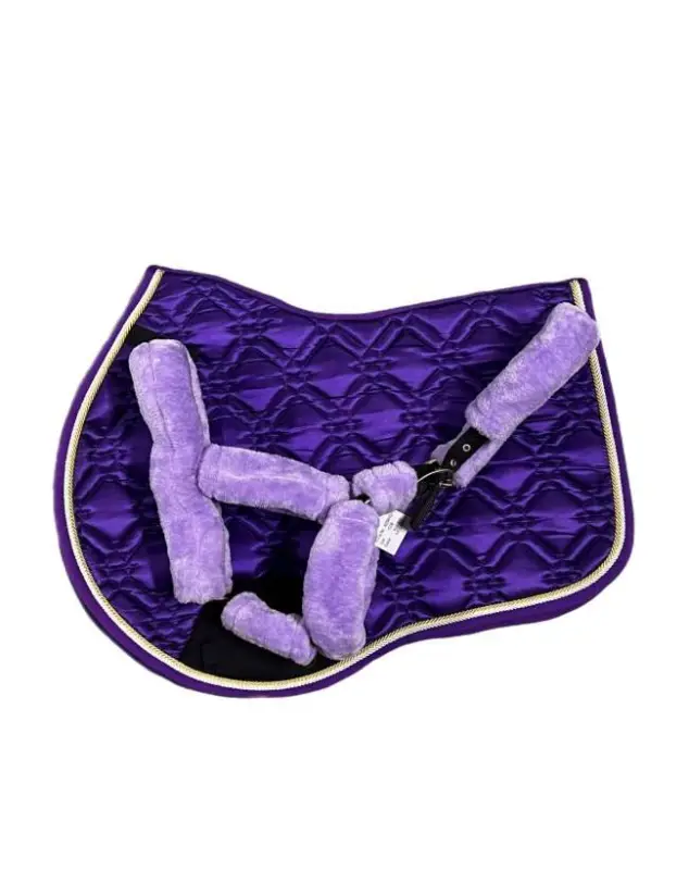 COMPLETO SOTTOSELLA E CAVEZZA PELUCHE VIOLA Miglior Prezzo