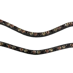 FRONTALINO AMOUR IN CUOIO E PIETRE A FORMA DI CUORE Promozione