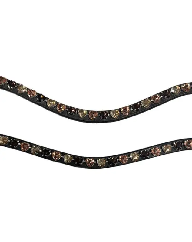 FRONTALINO AMOUR IN CUOIO E PIETRE A FORMA DI CUORE Promozione