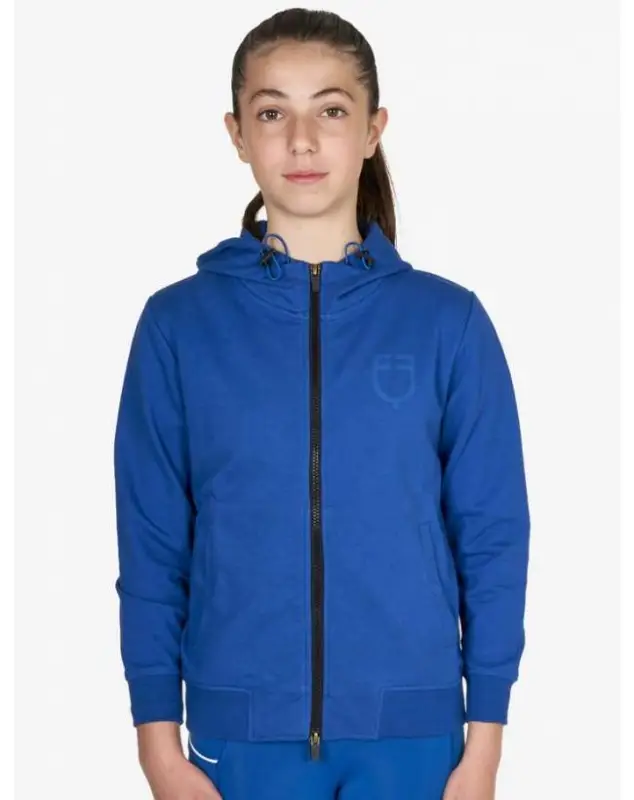 Esclusivo FELPA UNISEX BAMBINO EQUESTRO IN COTONE CON CAPPUCCIO
