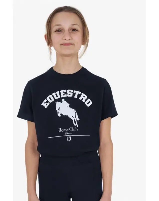 Prezzo Scontato T-SHIRT EQUESTRO BAMBINA JUMPING HORSE COTONE