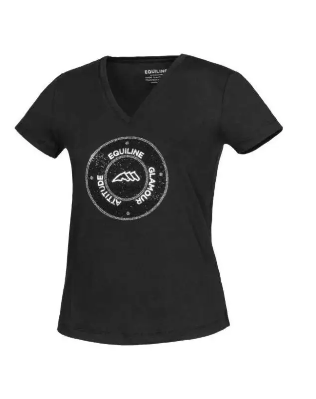 T-SHIRT EQUILINE DONNA COTONE ELASTICIZZATO E BRILLANTINI Quantità Limitata