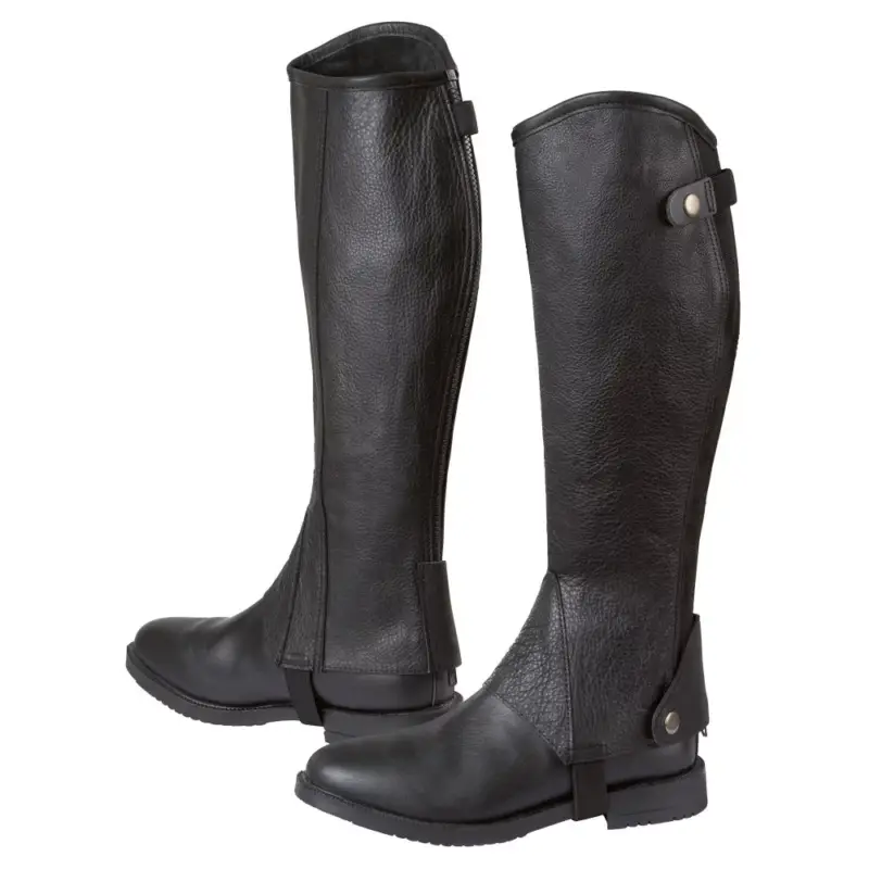 Minichaps in pelle Covalliero Elasto nere Offerta Speciale