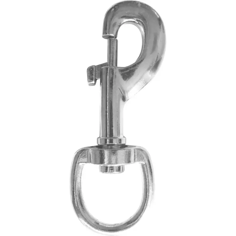 Spedito Oggi Moschettone con anello 20 mm tondo in acciaio nichelato