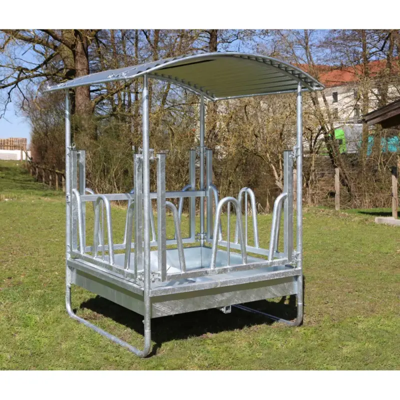 Rastrelliera quadrata con tetto Hobby Kerbl zincata 1,5 x 1,5 m 8 cavalli Professionale