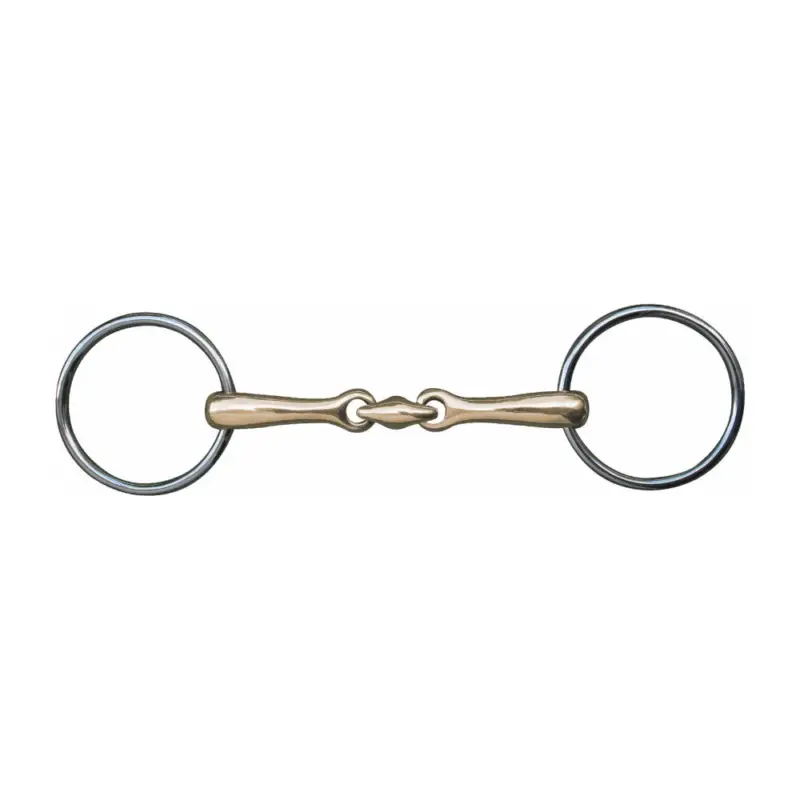 Morso doppia snodatura 18 mm maillechort anelli inox HKM Prezzo Ridotto