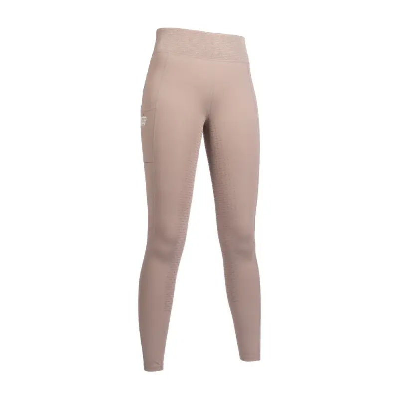 Ultimissimo Modello Leggings HKM Lavender Bay con grip in silicone a tutta seduta