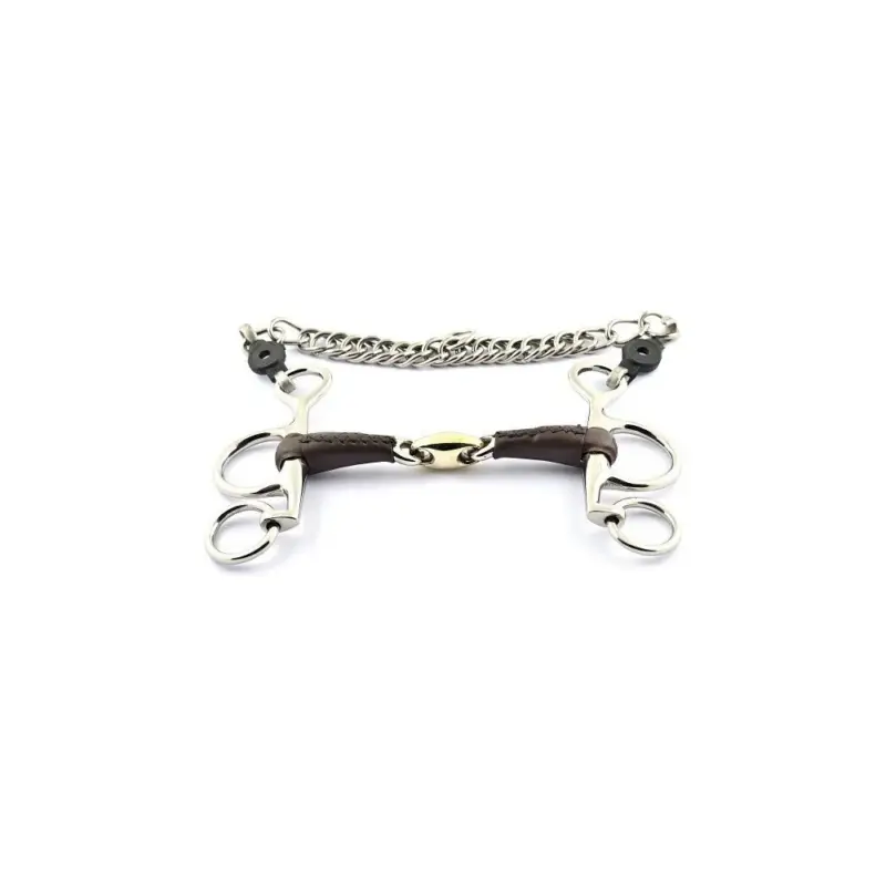 Bestseller Filet Pelham Jump'In piccoli rami doppia rottura rivestito in cuoio