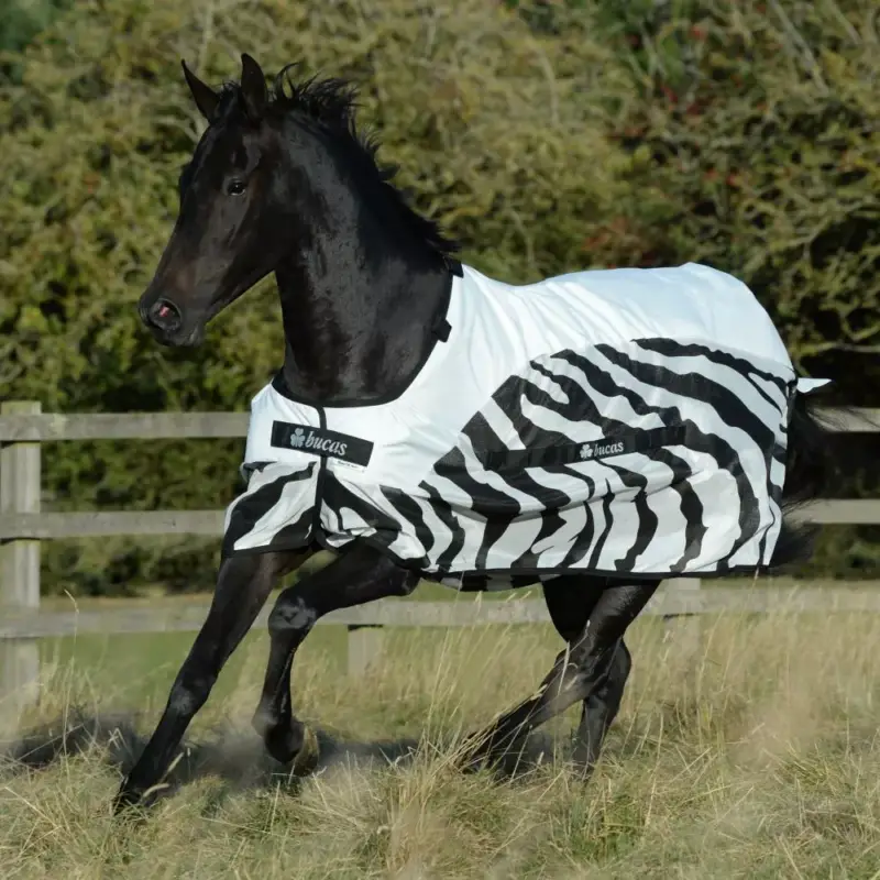 Offerta Coperta antimosche Bucas Buzz-Off Rain Zebra con copricollo