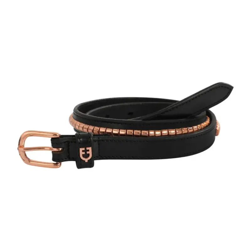 Cintura inglese in cuoio con clincher in oro rosa Equestro Super Prezzo
