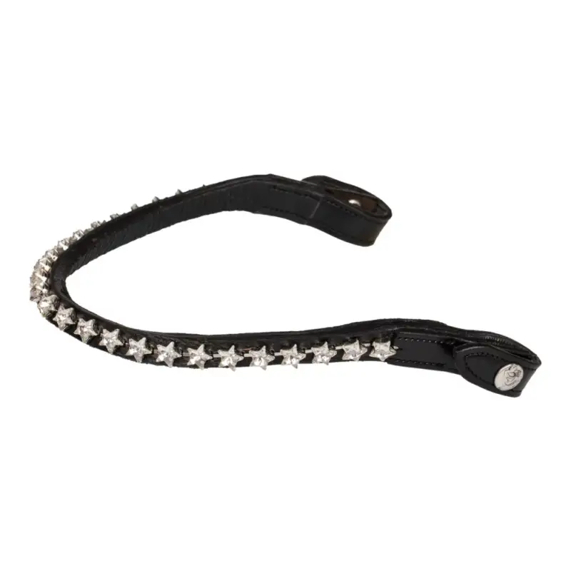 Offerta Frontalino in cuoio di vitello con cristalli a forma di stella Acavallo
