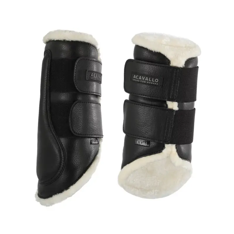 Stinchiere anteriori in ecopelle con doppia chiusura in velcro Acavallo Occasione Imperdibile