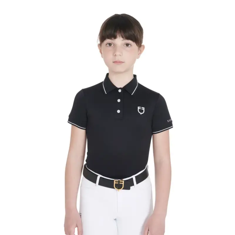 Compra Online Polo da allenamento tecnico per bambini in tessuto antibatterico Equestro