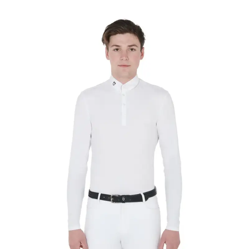 Di Tendenza Polo da competizione a maniche lunghe da uomo Nestor Equestro
