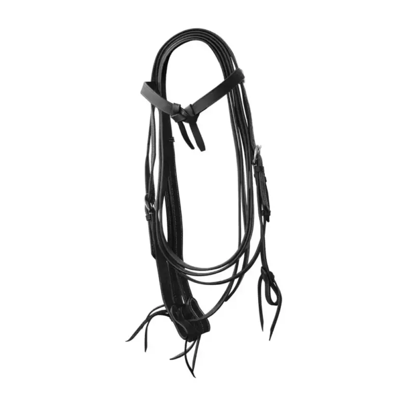 Saldi Briglia Western con Nodo e Redini in Pelle Liscia Lakota