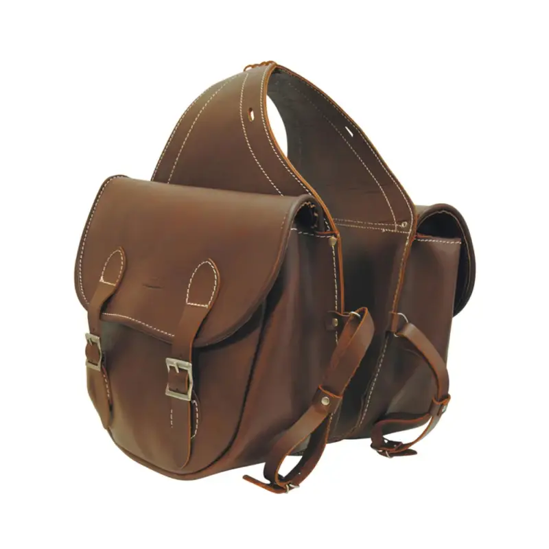 Borsa da sella Lakota Deluxe in cuoio con 2 tasche Pool's Nuovo Arrivo