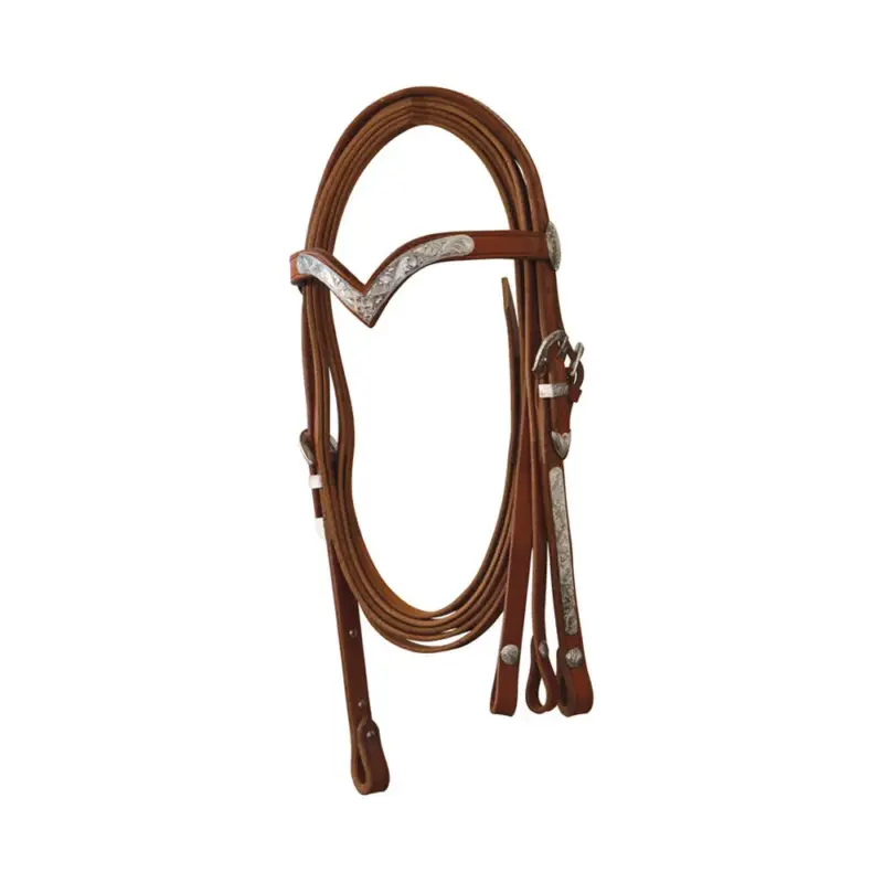 Briglia Western con Finiture in Argento e Redini Lakota Spedizione Espresso