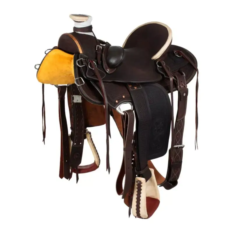 Spedito Oggi Sella western Wade con arcione in legno e sottopancia Denver