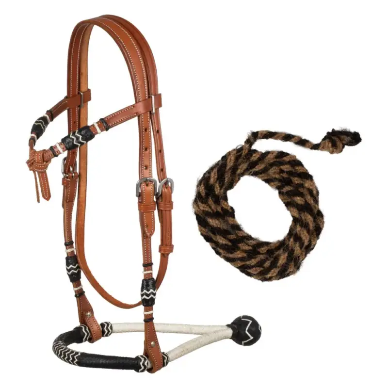 Set bosal bicolore con redini in crine di cavallo Pool's Popolare