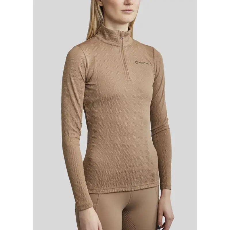 Polo da equitazione MoCilia Jacquard raffinato a maniche lunghe da donna Ordina Subito