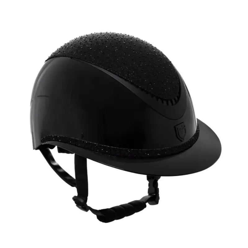 Casco di lusso con ampia visiera e strass omologato EN 1384-2023 Equestro Professionale