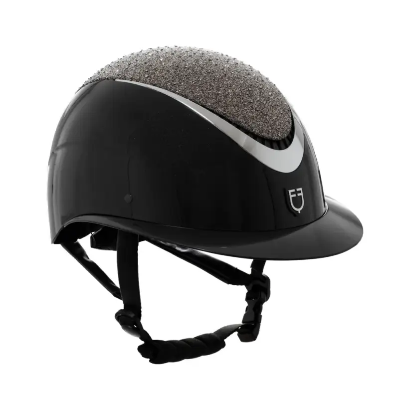 Casco Star con ampia visiera e strass omologato EN 1384-2023 Equestro Popolare