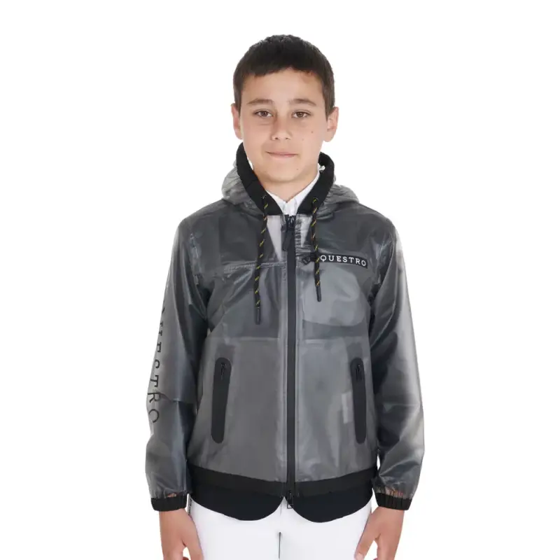 Occasione Impermeabile antivento per bambini con cappuccio con zip Equestro