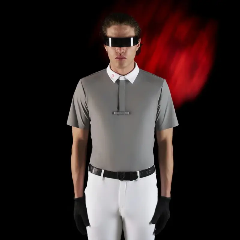 Occasione Imperdibile Polo da concorso uomo Equestro Ridertechnology a maniche corte con bottoni