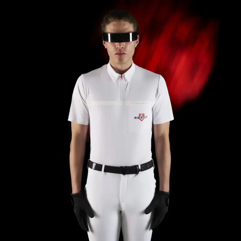 Polo da concorso uomo Equestro Ridertechnology a maniche corte con zip Offerta Speciale