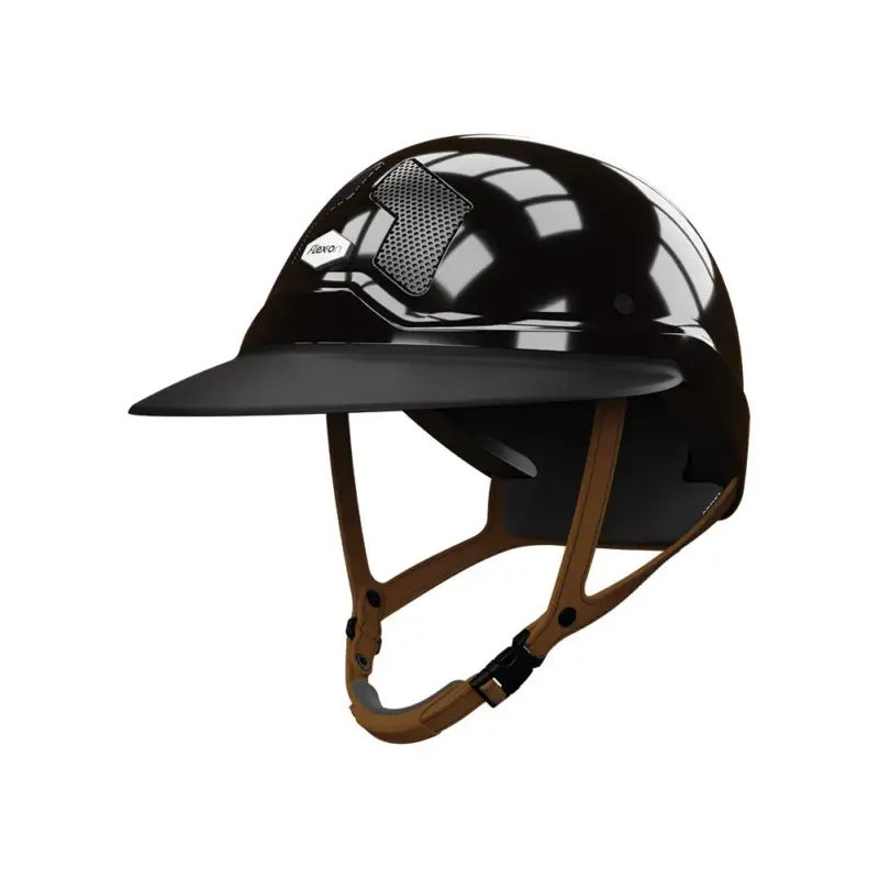 Promozione Esclusiva Casco Flex-on Armet nero con visiera Angel Star e jugulare marrone