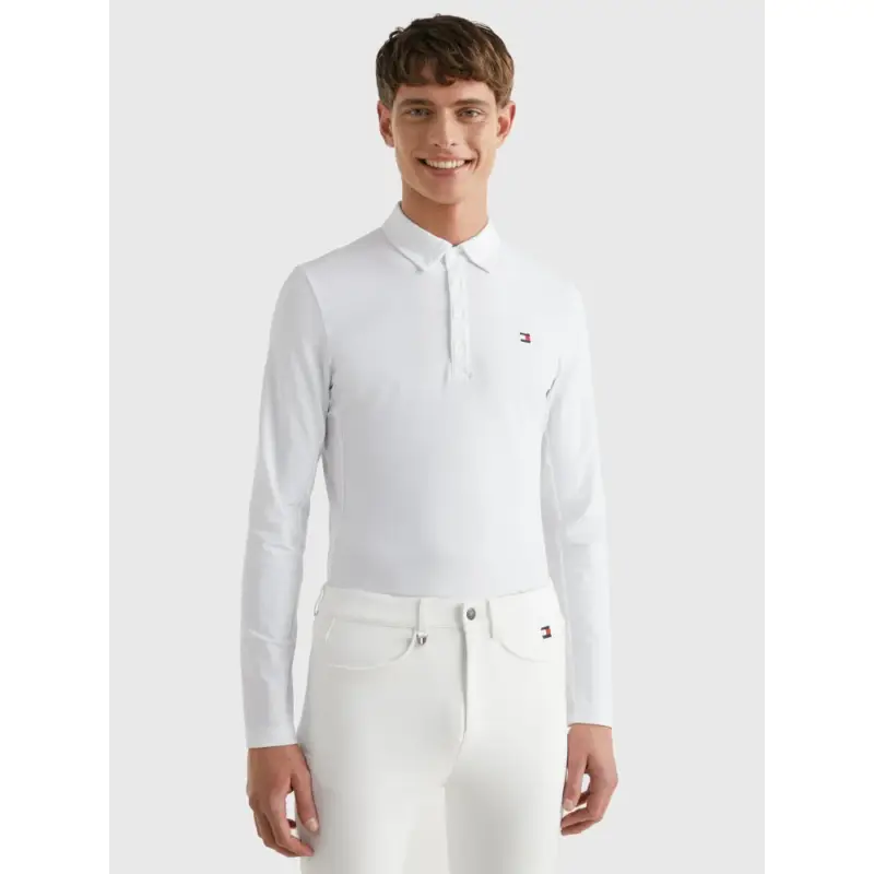 Di Tendenza Polo da concorso Tommy Hilfiger Equestrian Fresh Air Performance a maniche lunghe da uomo