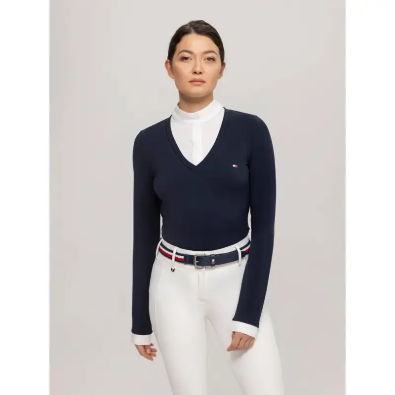 Spedito Oggi Polo da concorso Tommy Hilfiger Equestrian Montana 2 in 1 donna