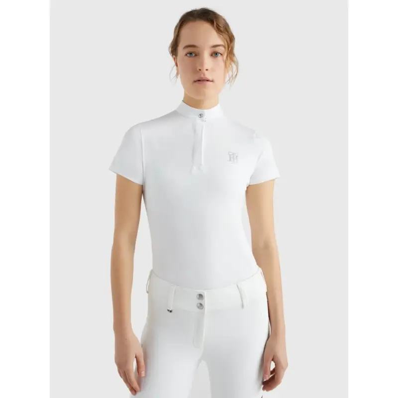 Polo da concorso Tommy Hilfiger Equestrian Performance Strass maniche corte donna Prezzo Conveniente