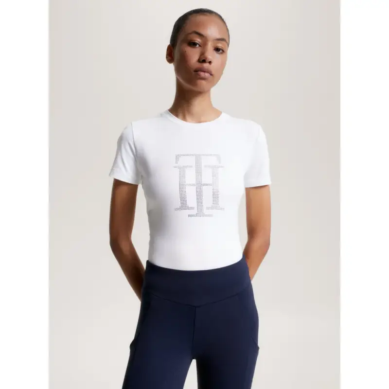 T-shirt Tommy Hilfiger Equestrian Manhattan a maniche corte da donna Esclusivo