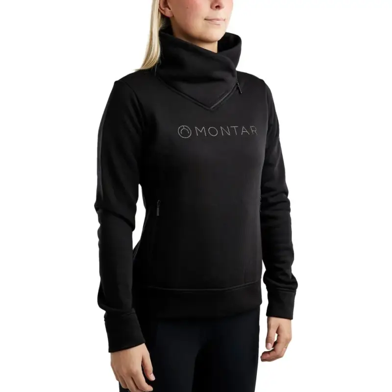 Ultime Pezzi Felpa Montar MoNaja collo alto cristalli gun metal donna