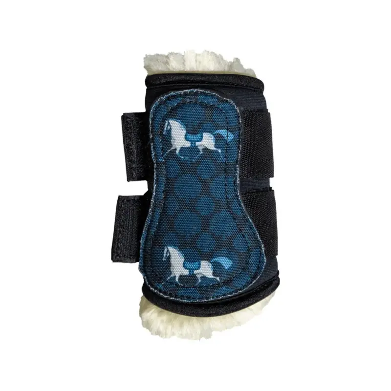 Popolare Gambali Kentucky in montone vegano con motivo cavallo nero
