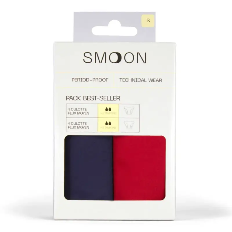 Confezione da 2 slip Smoon Flusso medio Compra Oggi Stesso