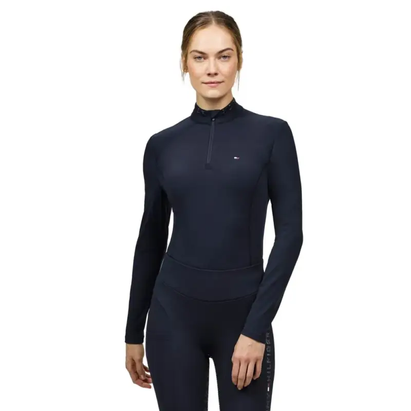Ordina Subito Polo invernale a maniche lunghe Tommy Hilfiger Equestrian 1/4 zip Beth donna