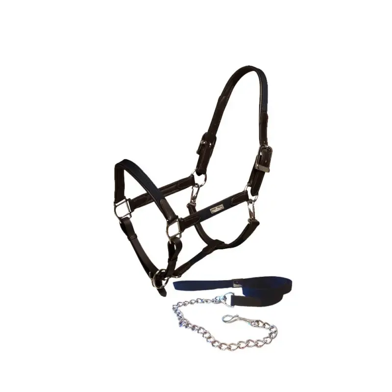 Capezza e longhina in cuoio Equestrian Stockholm con catena Prezzo Basso