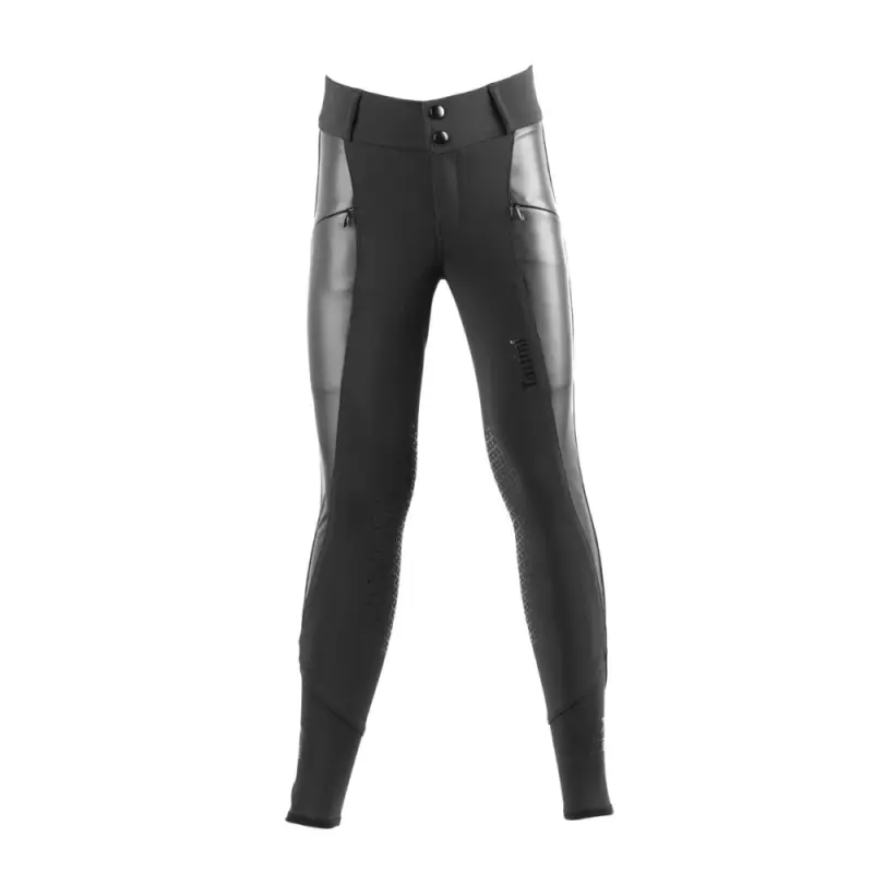 Professionale Pantaloni da equitazione ragazza Tattini Verbena con inserti in pelle ecologica