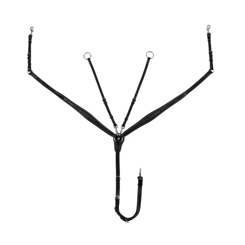 Pettorale Equestro in pelle con impunture decorative con martingala rimovibile Promozione Esclusiva