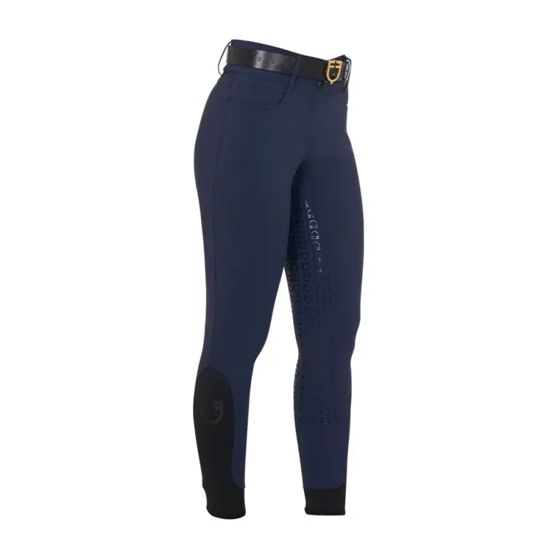 Pantaloni da equitazione da donna Equestro con grip sulle ginocchia a vita alta foderati in pile Promo Stagionale