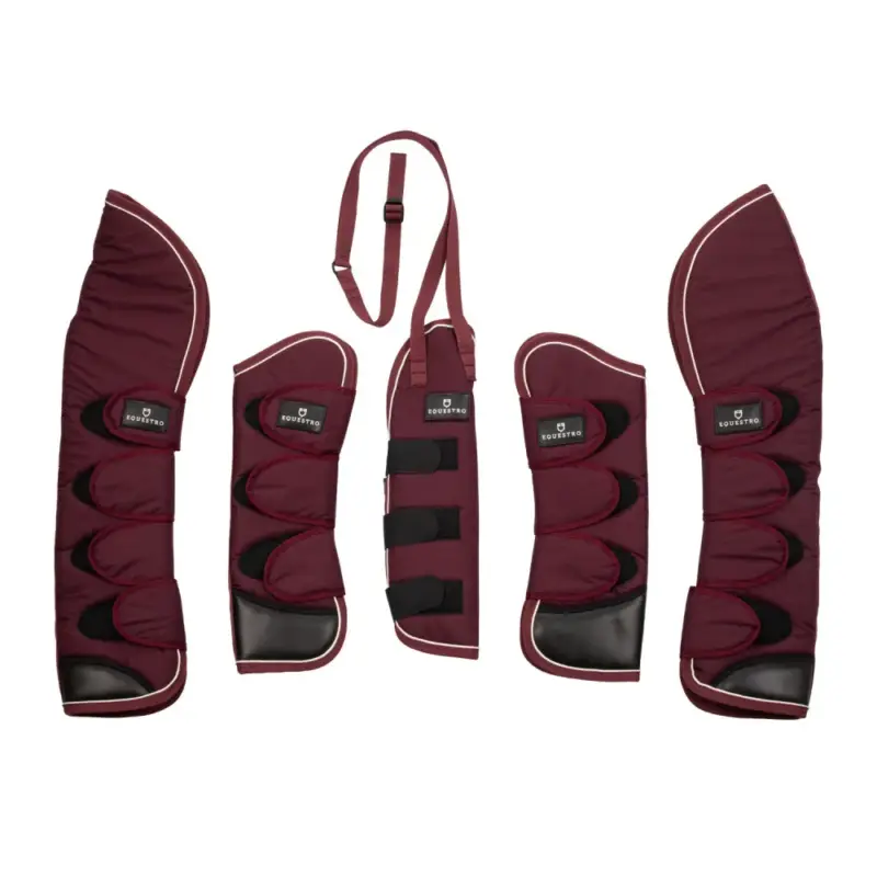 Set di stinchiere da trasporto e proteggi-coda Equestro con patch in gomma Must-Have