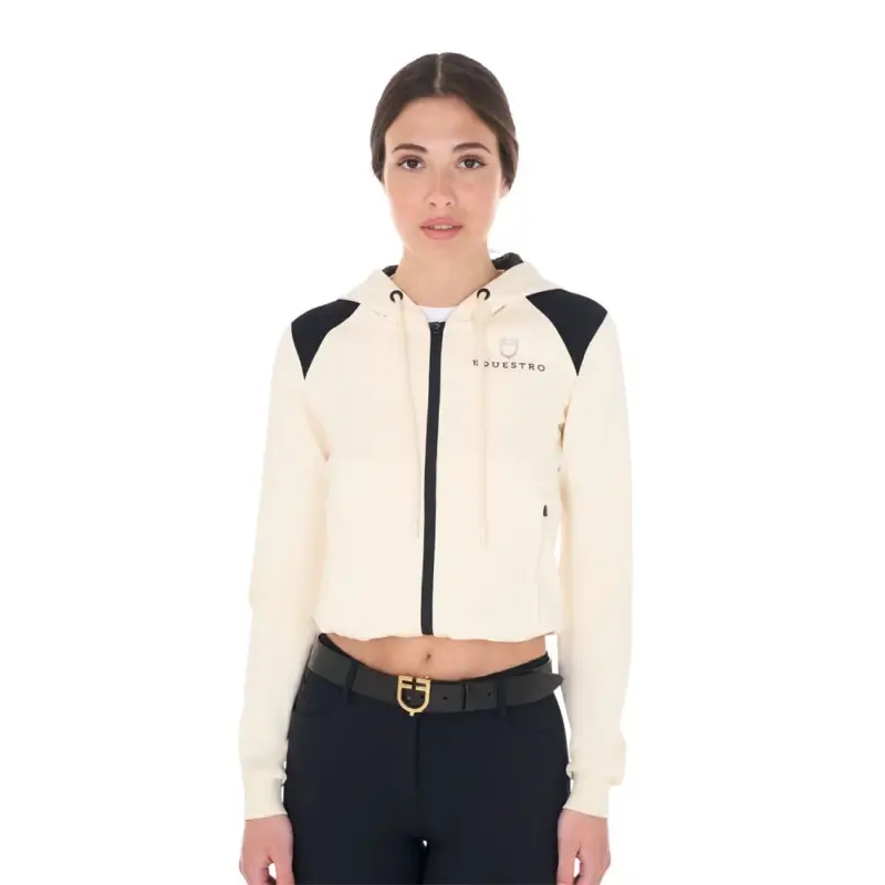 Felpa da donna Equestro crop top con cappuccio Prezzo Basso
