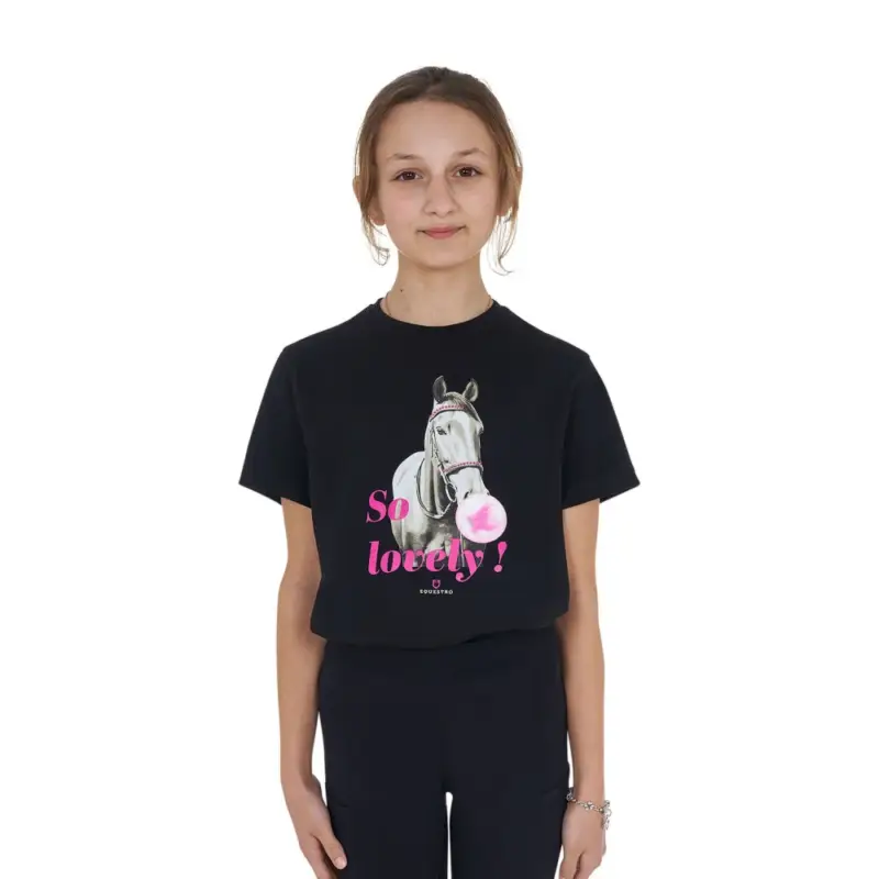 Subito Disponibile T-shirt da bambina Equestro So Lovely in cotone a maniche corte