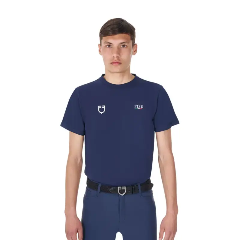Offerta T-shirt uomo Equestro x FISE taglio slim maniche corte