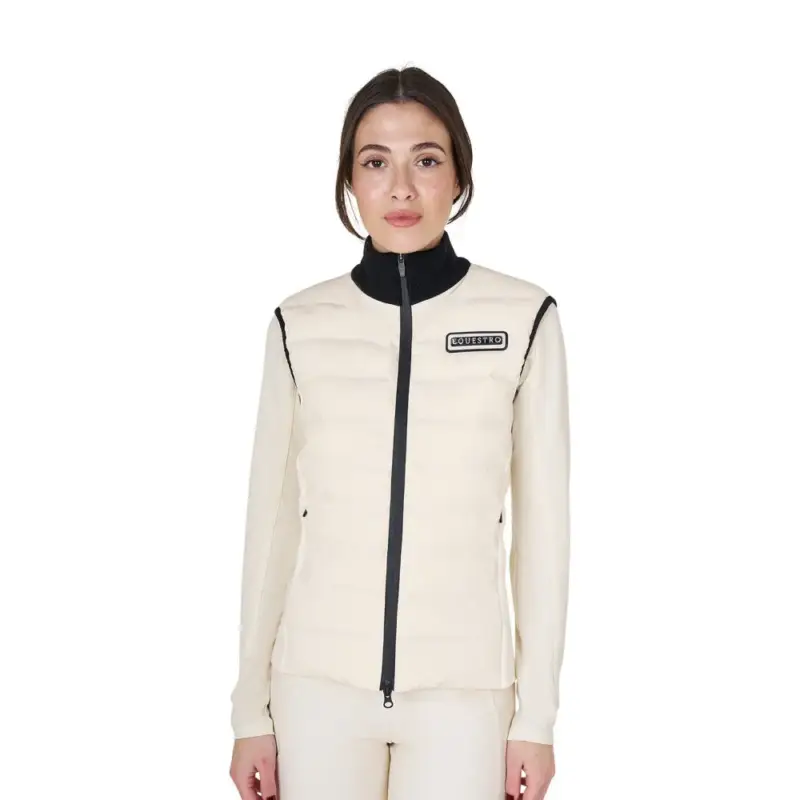 Professionale Gilet da donna senza maniche Equestro con zip in tessuto tecnico misto